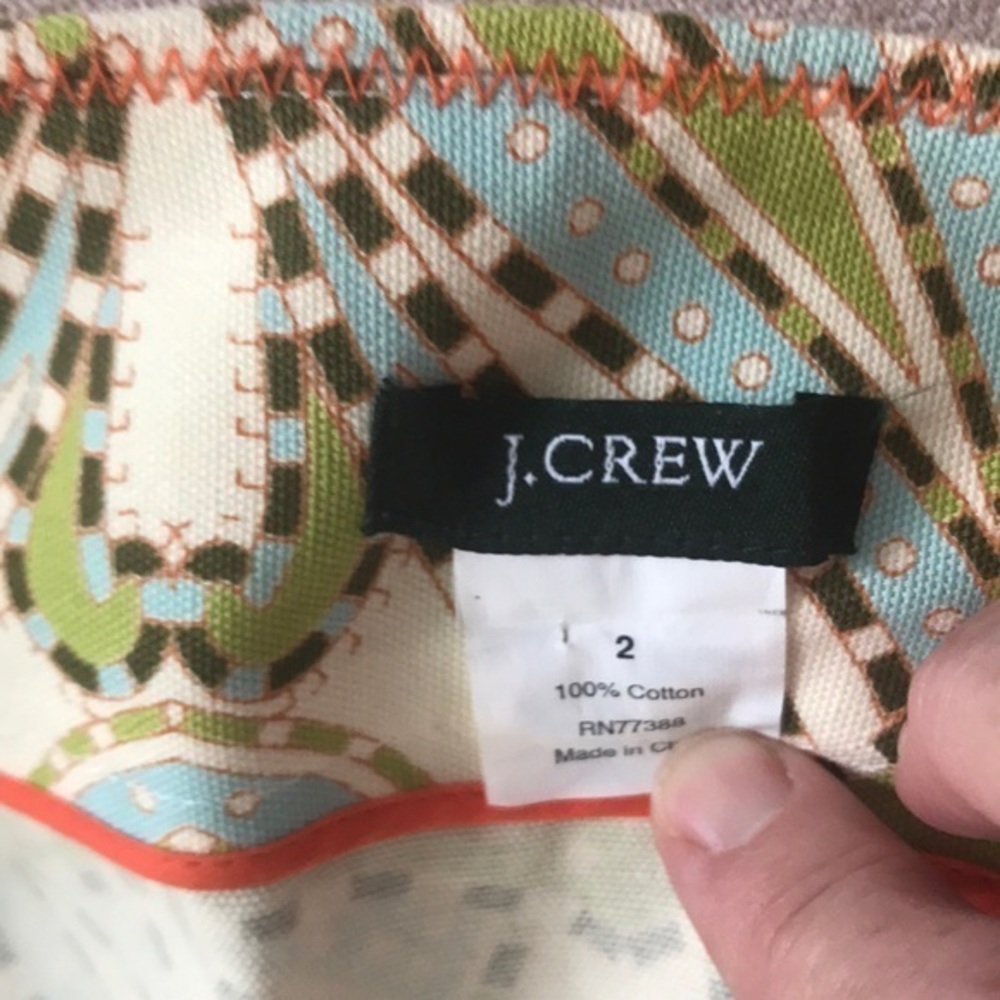 J Crew‎ blue and green paisley mini skirt - Picture 4 of 4